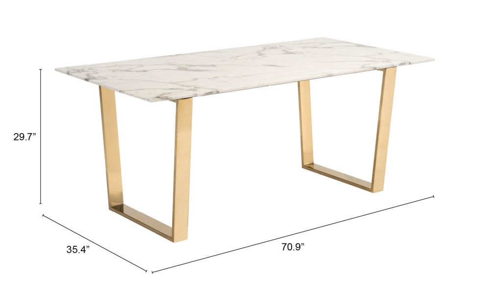 Atlas Dining Table With Faux Marble Top