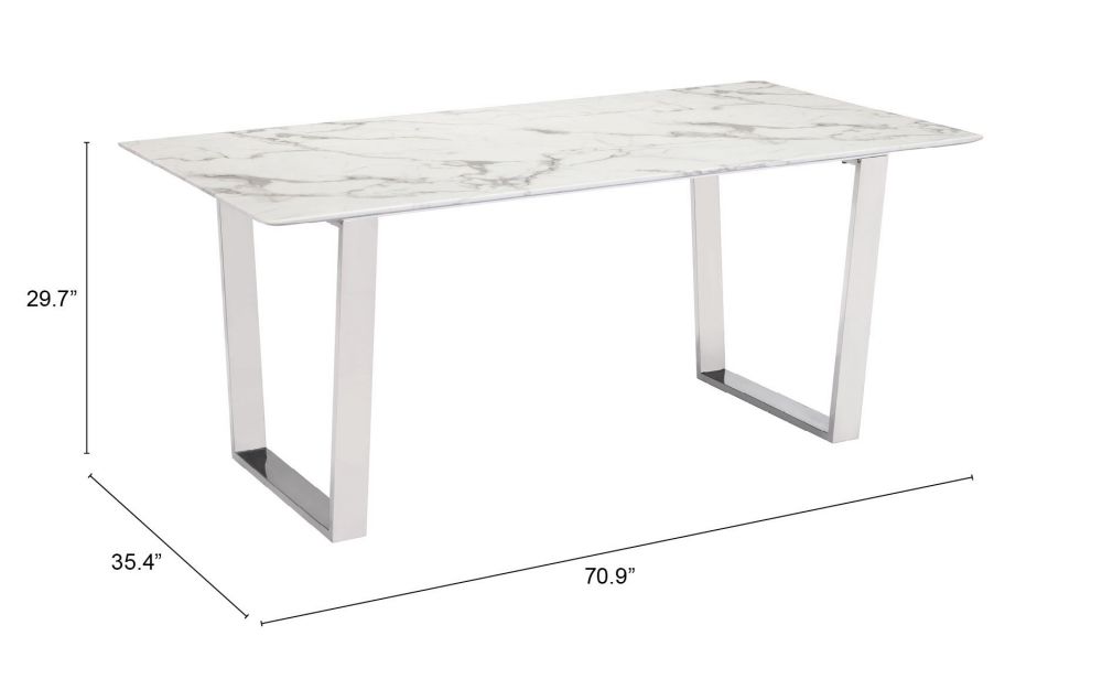 Atlas Dining Table With Faux Marble Top