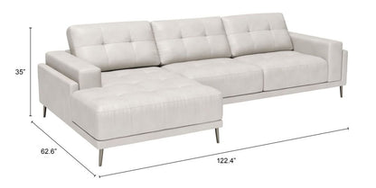 Bliss Leather Sectional - Beige