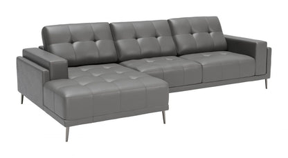 Bliss Leather Sectional - Gray