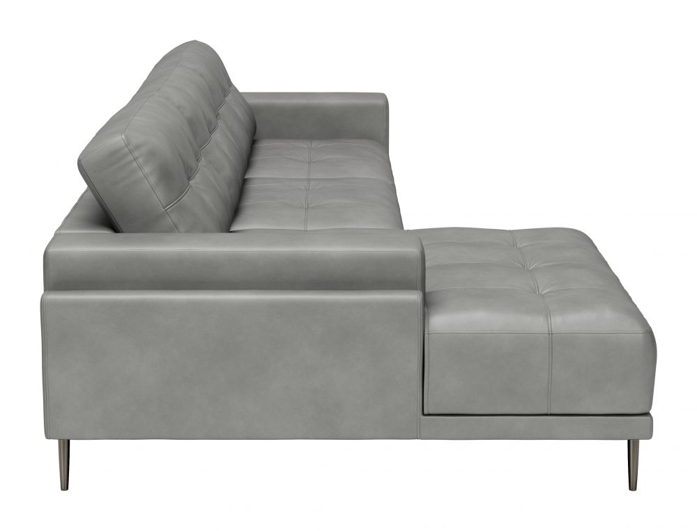 Bliss Leather Sectional - Gray