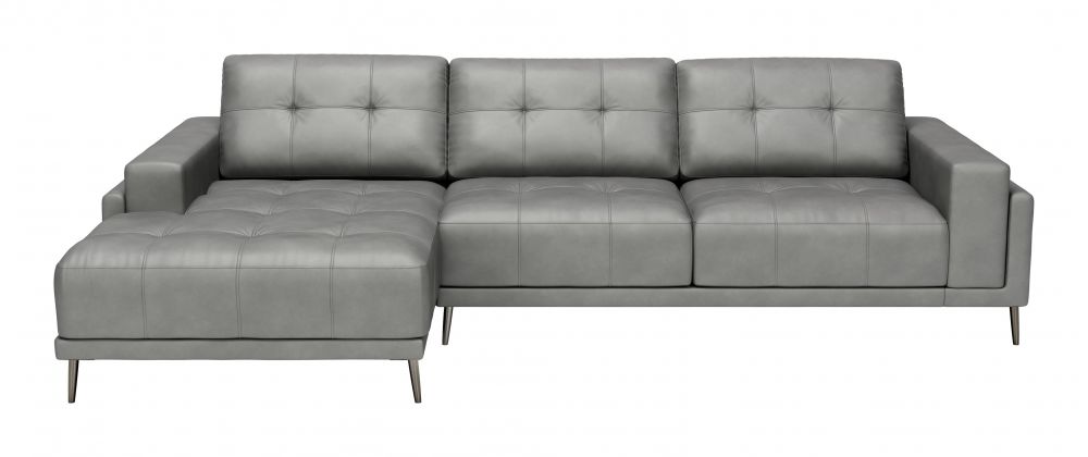 Bliss Leather Sectional - Gray