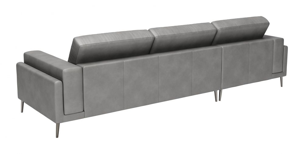 Bliss Leather Sectional - Gray