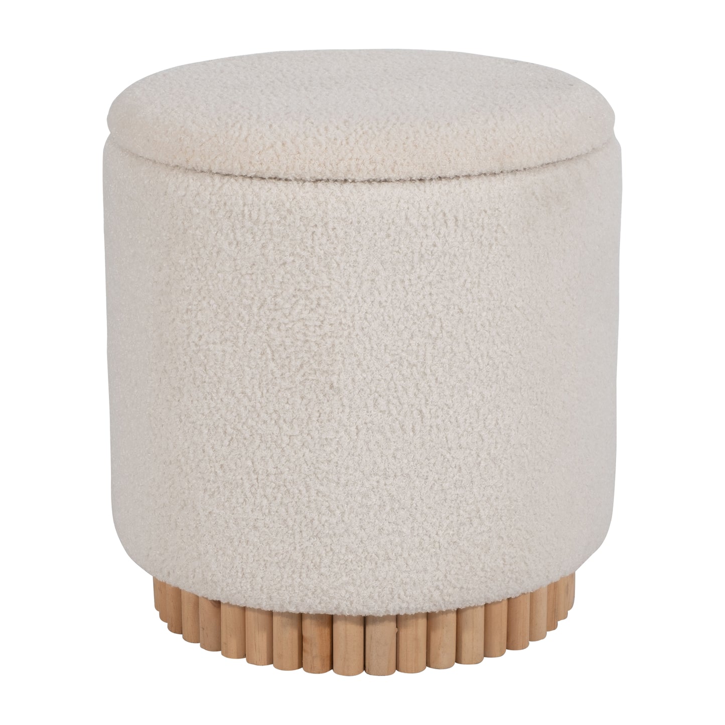 Fluted Boucle Ottoman