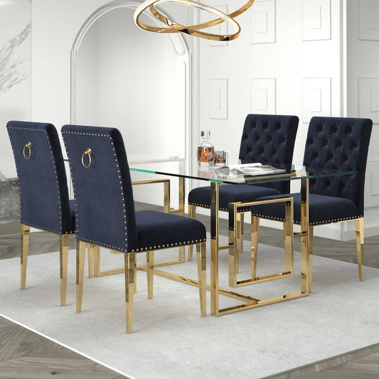 Eros-Azul 5 Piece Dining Set