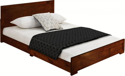 Moma Black Wood Platform Queen Bed With Two Nightstands