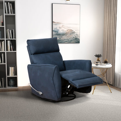 Carson Swivel Glider Linen Recliner Chair - Midnight Blue