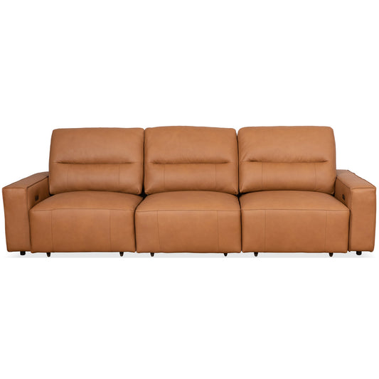 Grant Triple Powered Convertible Sofa - Cognac Leather