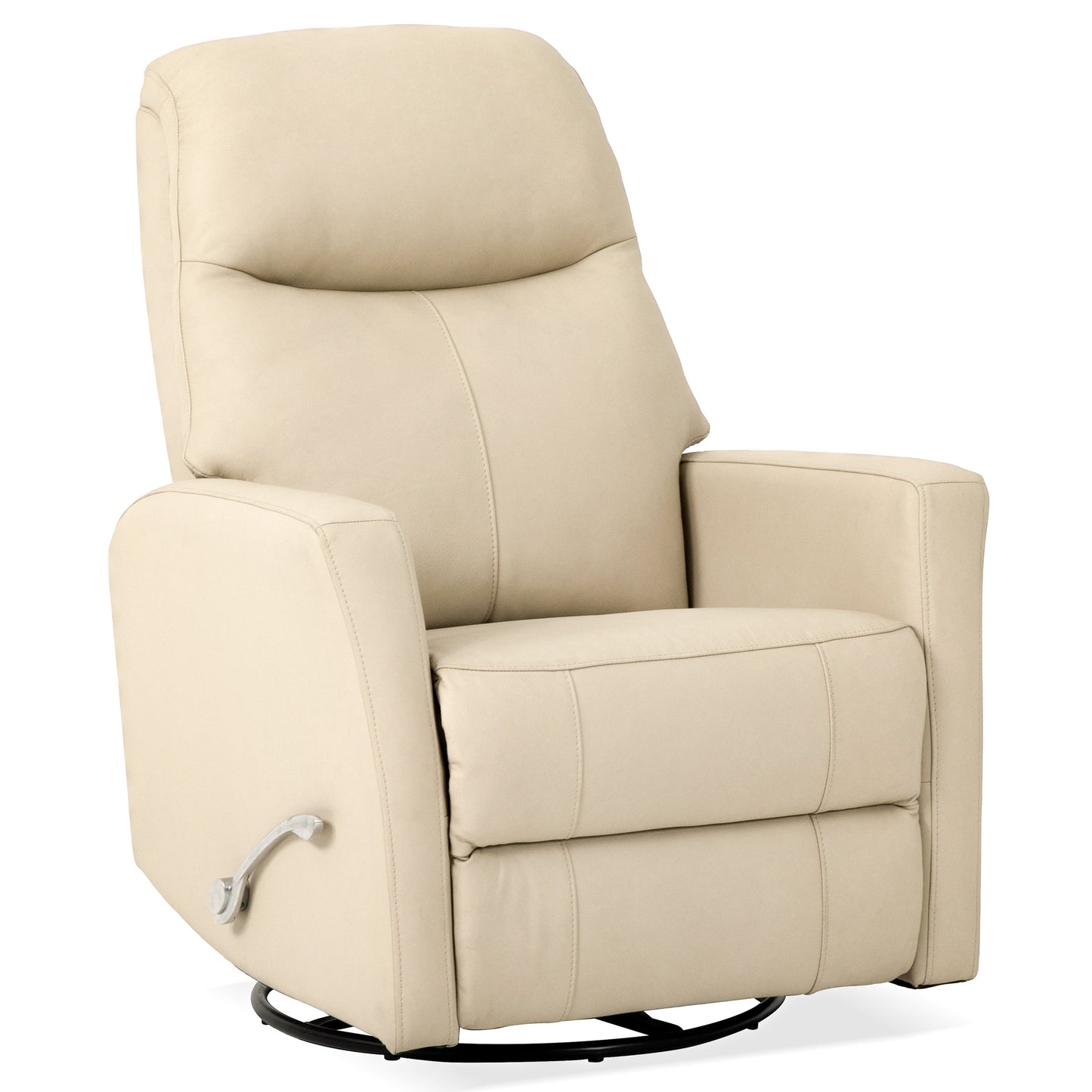 Harlow Swivel Glider Leather Recliner Chair - Ivory