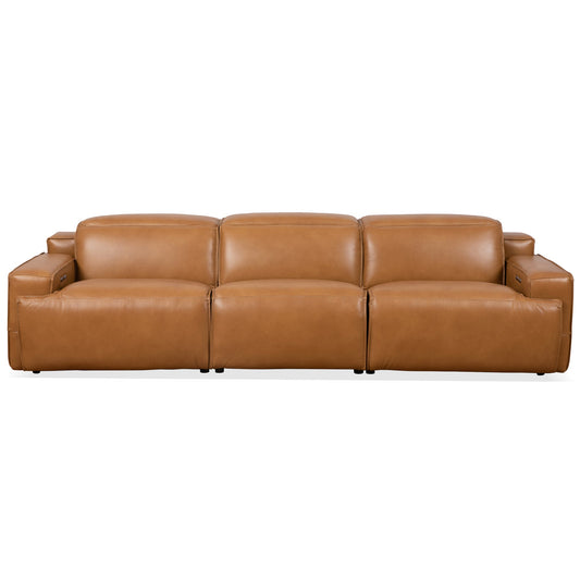 Urbana Powered Recliner Sofa - Tan Leather