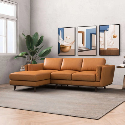 Chase Genuine Leather Sectional - Tan