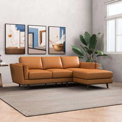 Chase Genuine Leather Sectional - Tan