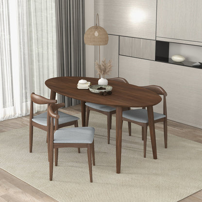 Ada Modern Solid Wood Oval Dining Table