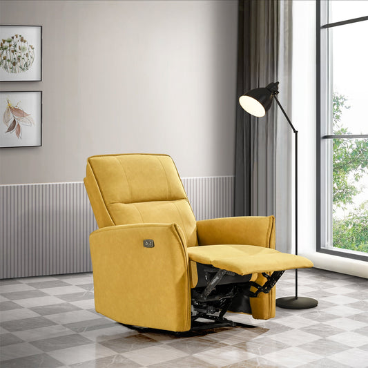 Asheville Dark Yellow Suede Recliner Chair