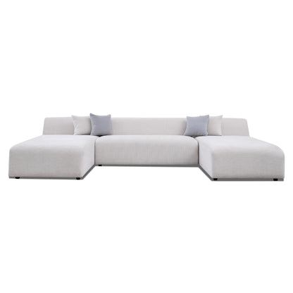 Audrey Cream Chenille U-Shape Corner Sofa