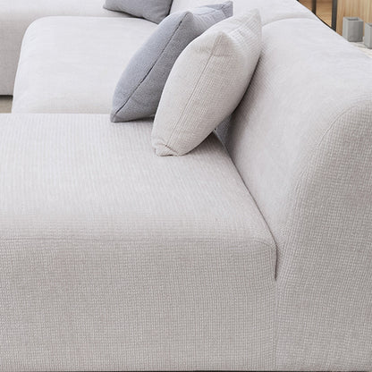 Audrey Cream Chenille U-Shape Corner Sofa