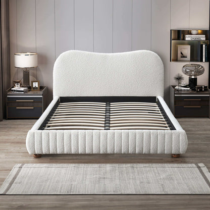 Norme Boucle Upholstered Platform Bed - Queen