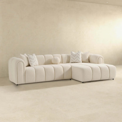 Beatrice Modern Tufted Ivory Boucle Sectional