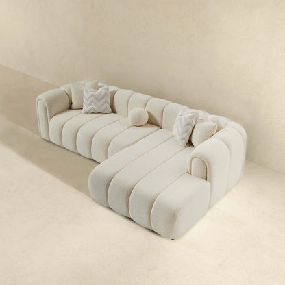 Beatrice Modern Tufted Ivory Boucle Sectional