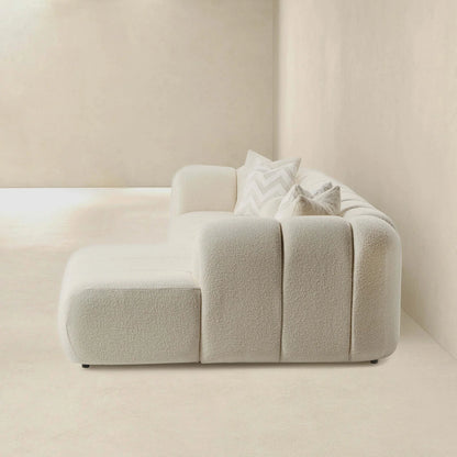 Beatrice Modern Tufted Ivory Boucle Sectional