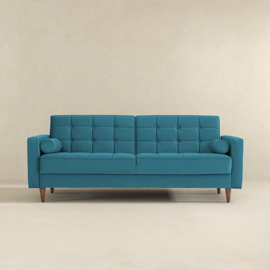 Benara Teal Velvet Sleeper Sofa