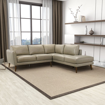 Benson Beige Leather Right Facing Sectional