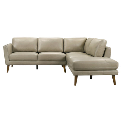 Benson Beige Leather Right Facing Sectional