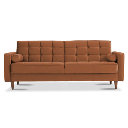 Benara Burnt Orange Velvet Sleeper Sofa