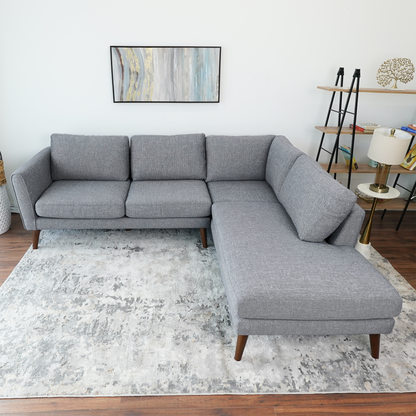 Benson Grey Fabric Right Facing Sectional