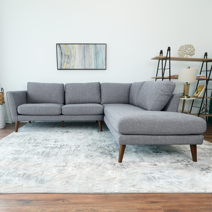 Benson Grey Fabric Right Facing Sectional