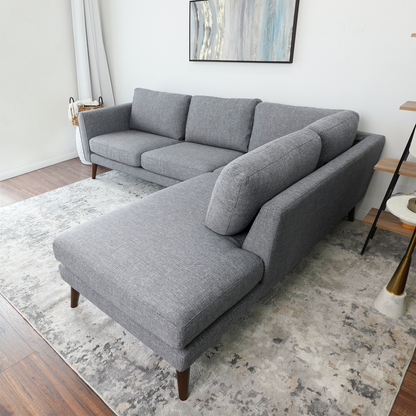 Benson Grey Fabric Right Facing Sectional