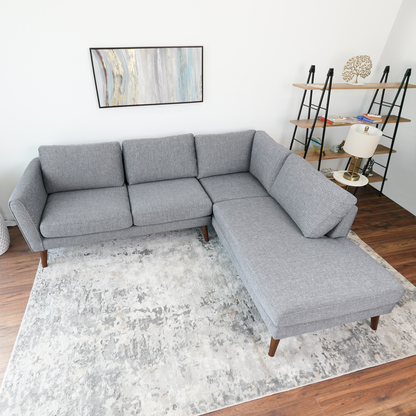 Benson Grey Fabric Right Facing Sectional