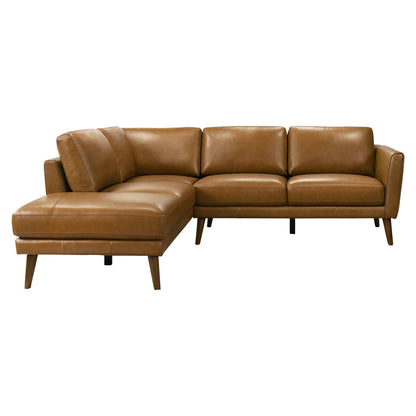 Benson Tan Leather Sectional