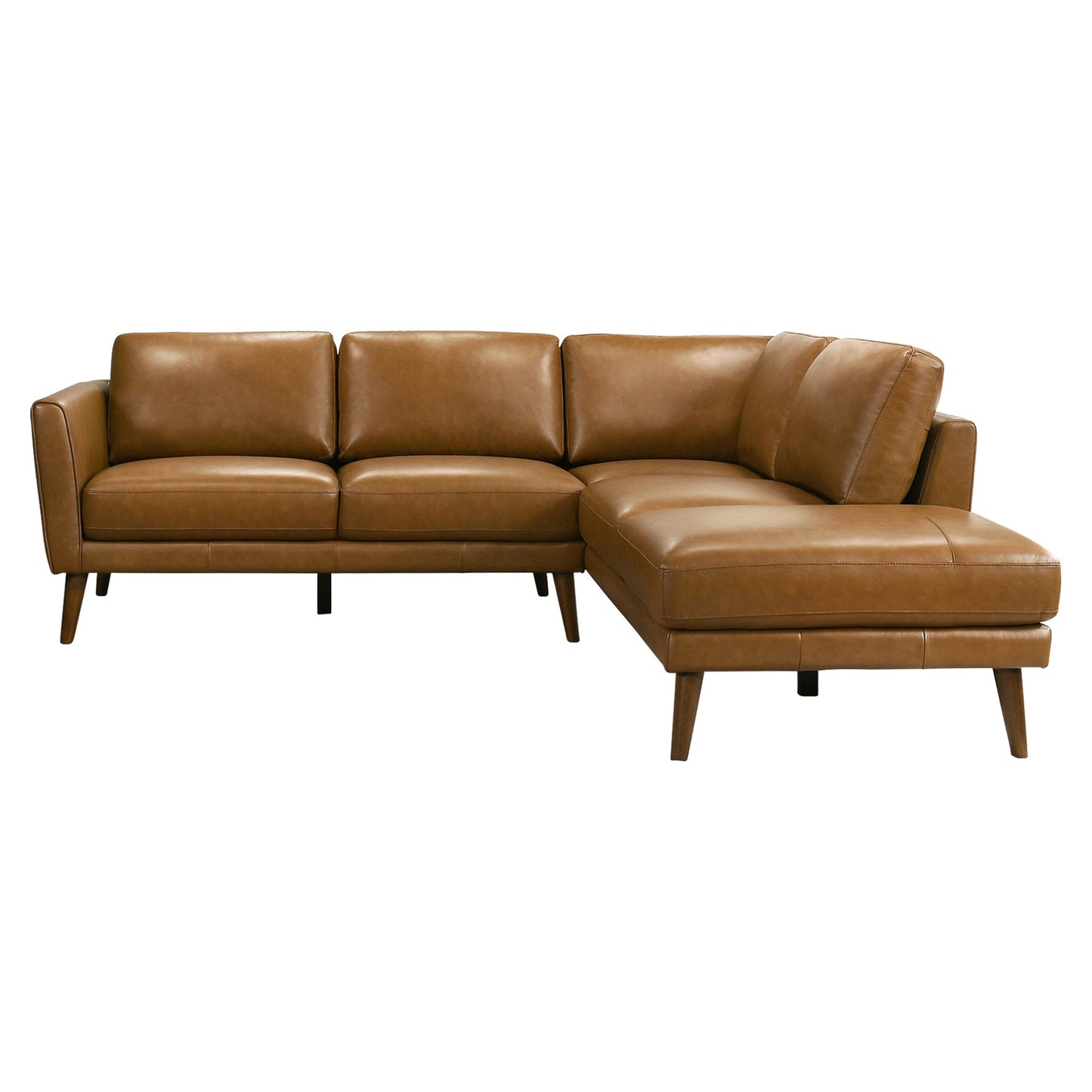 Benson Tan Leather Sectional