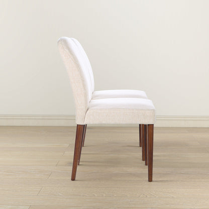 Capri Beige Fabric Dining Chair (Set Of 2)