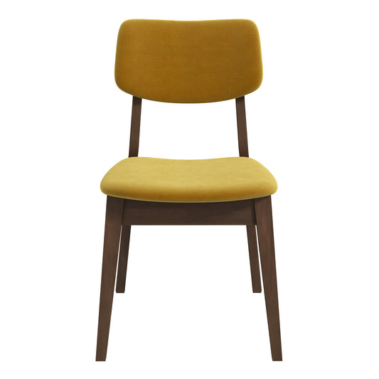 Carlos Dark Yellow Velvet Chair (Set Of 2)