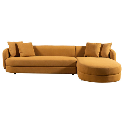 Chandler Cognac Boucle Right Facing Sectional