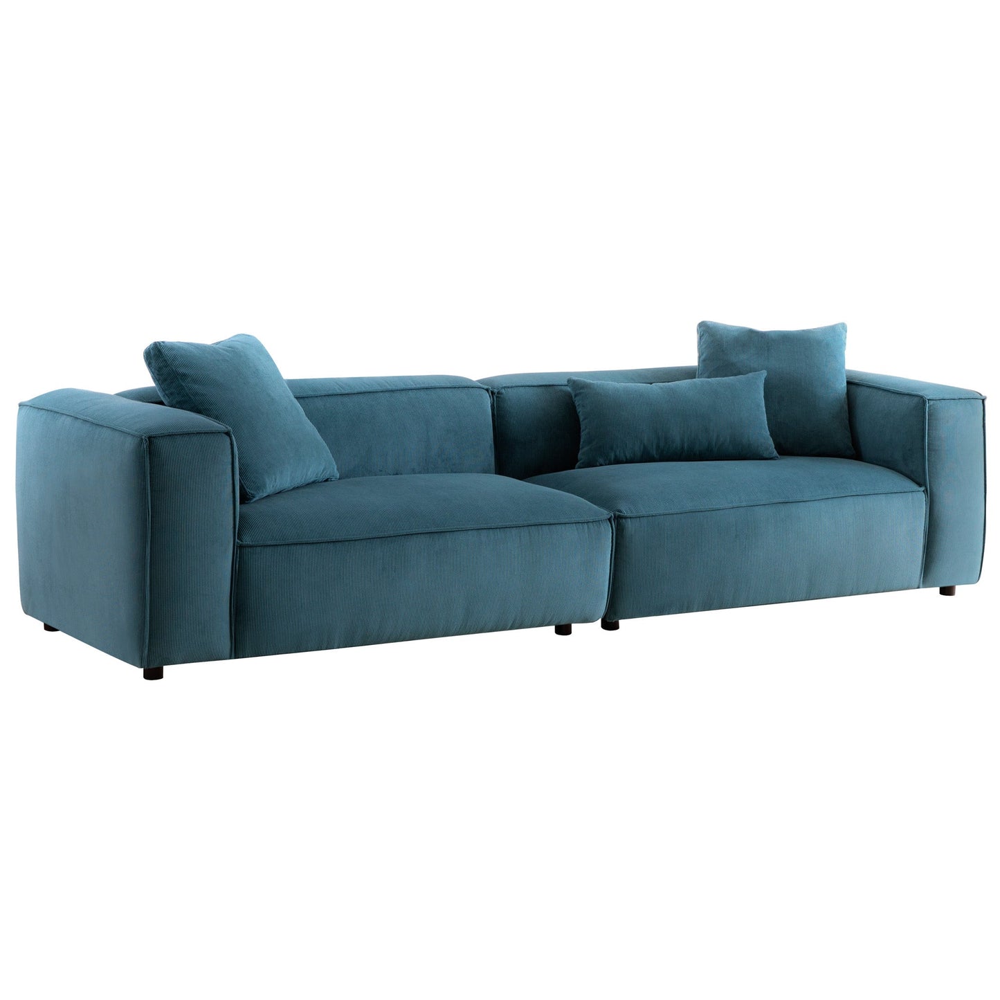 Conner Blue Corduroy Sofa 110"