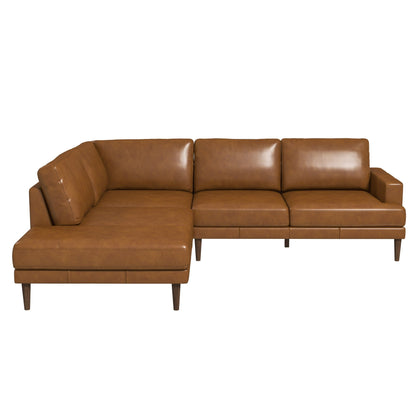 Corbin Left-Facing Tan Leather Sectional