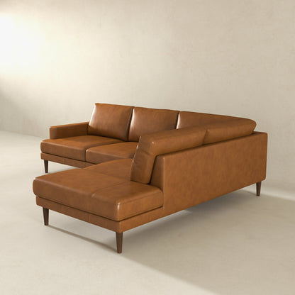 Corbin Right-Facing Tan Leather Sectional