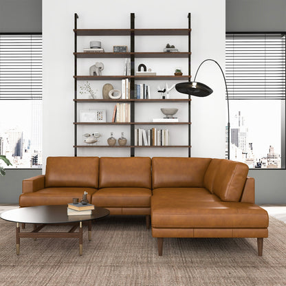 Corbin Right-Facing Tan Leather Sectional