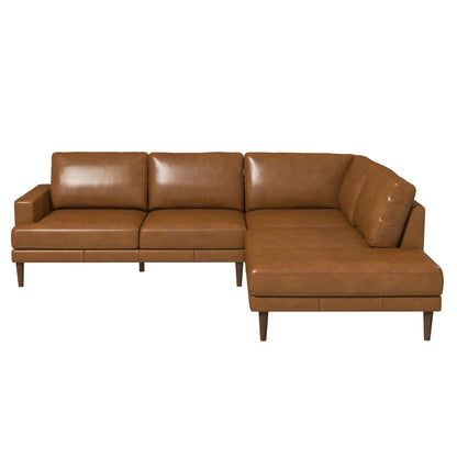 Corbin Right-Facing Tan Leather Sectional