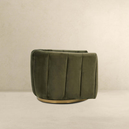 Cosey Green Velvet Swivel Chair