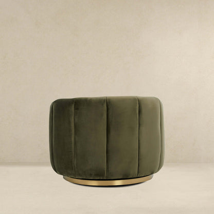 Cosey Green Velvet Swivel Chair