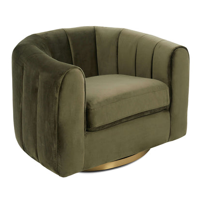 Cosey Green Velvet Swivel Chair