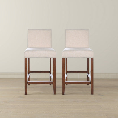 Dorian Beige Fabric Counter Chair (Set of 2)