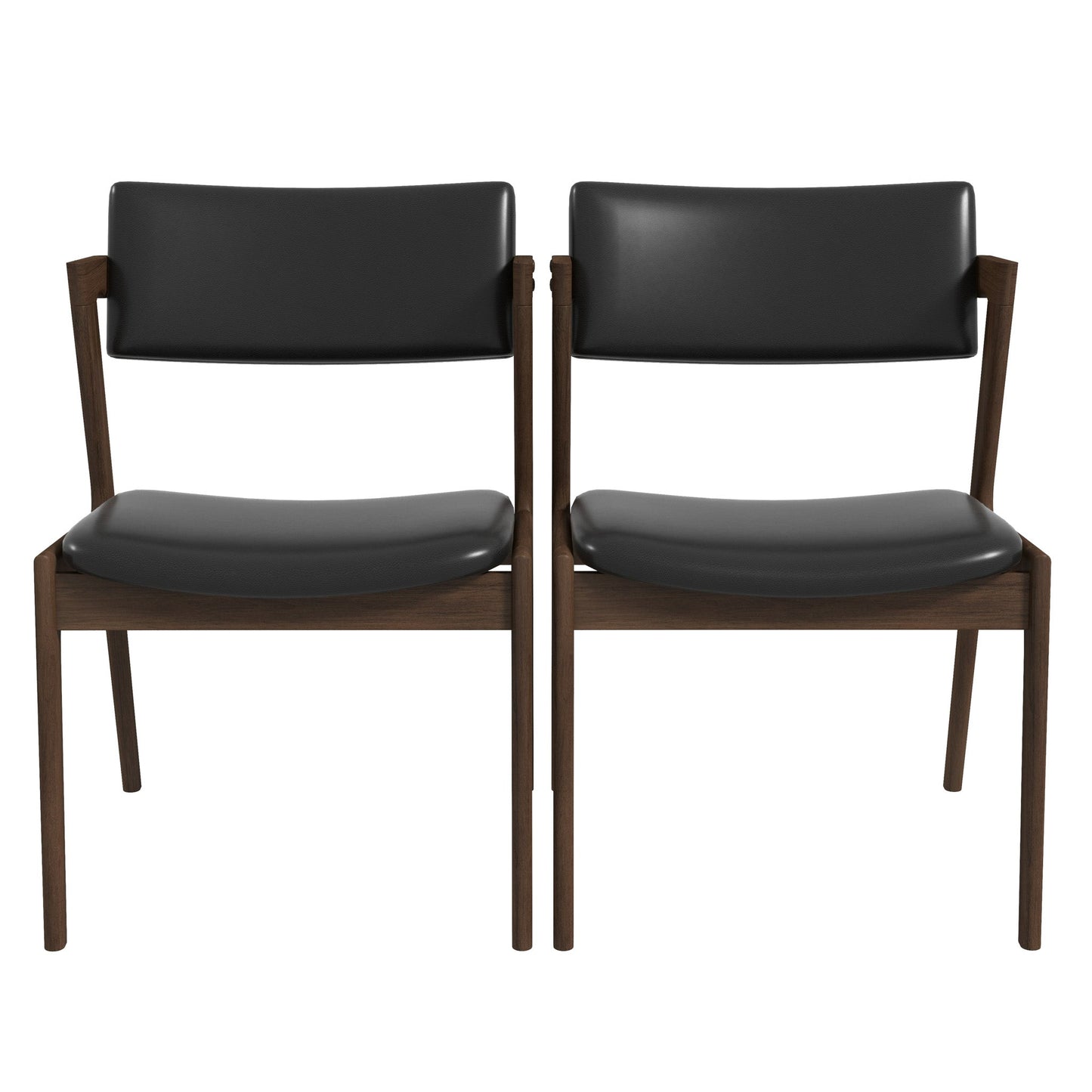 Edwin Modern Vegan Leather Dining Chair (Set Of 2) - Black