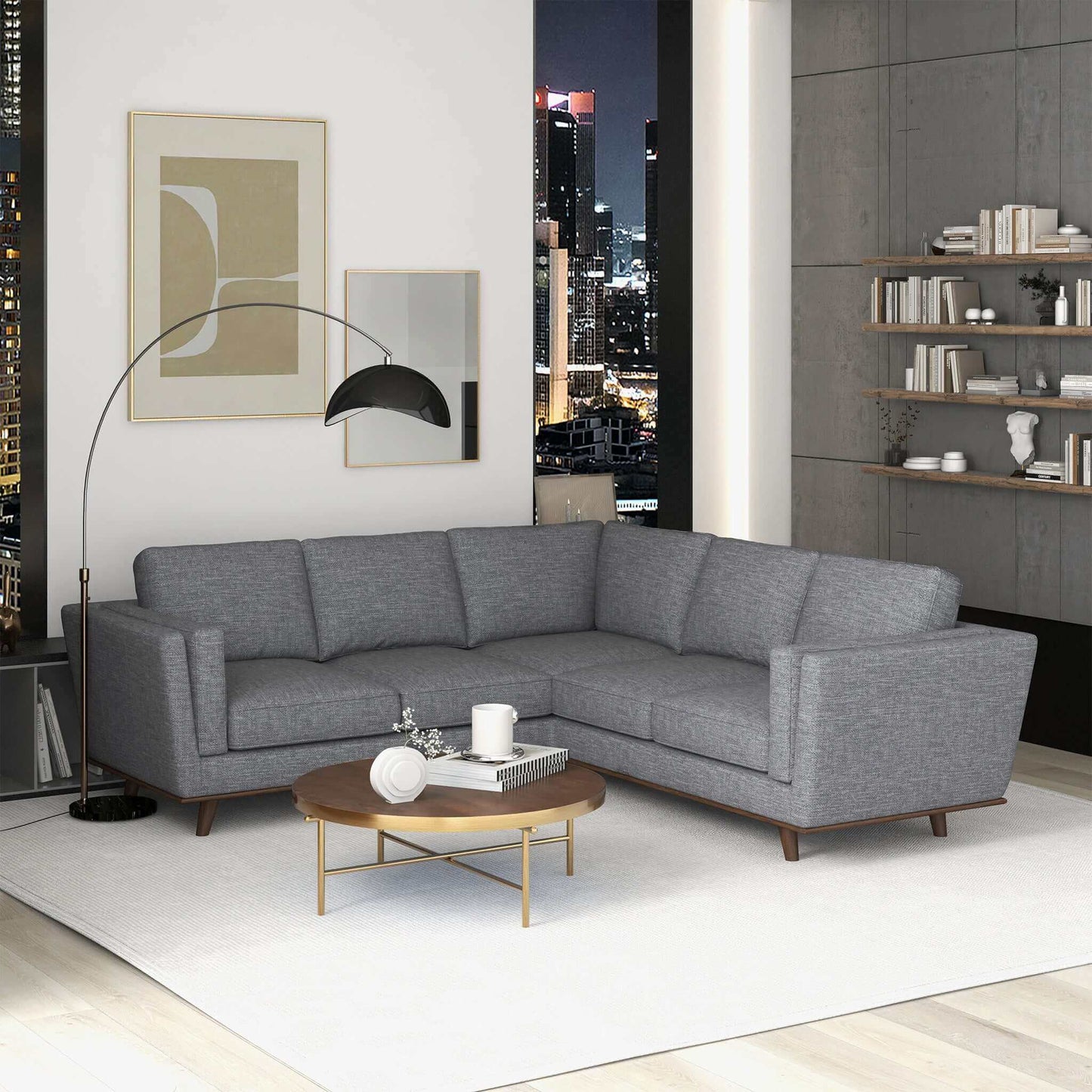 Erman Sectional - Dark Grey