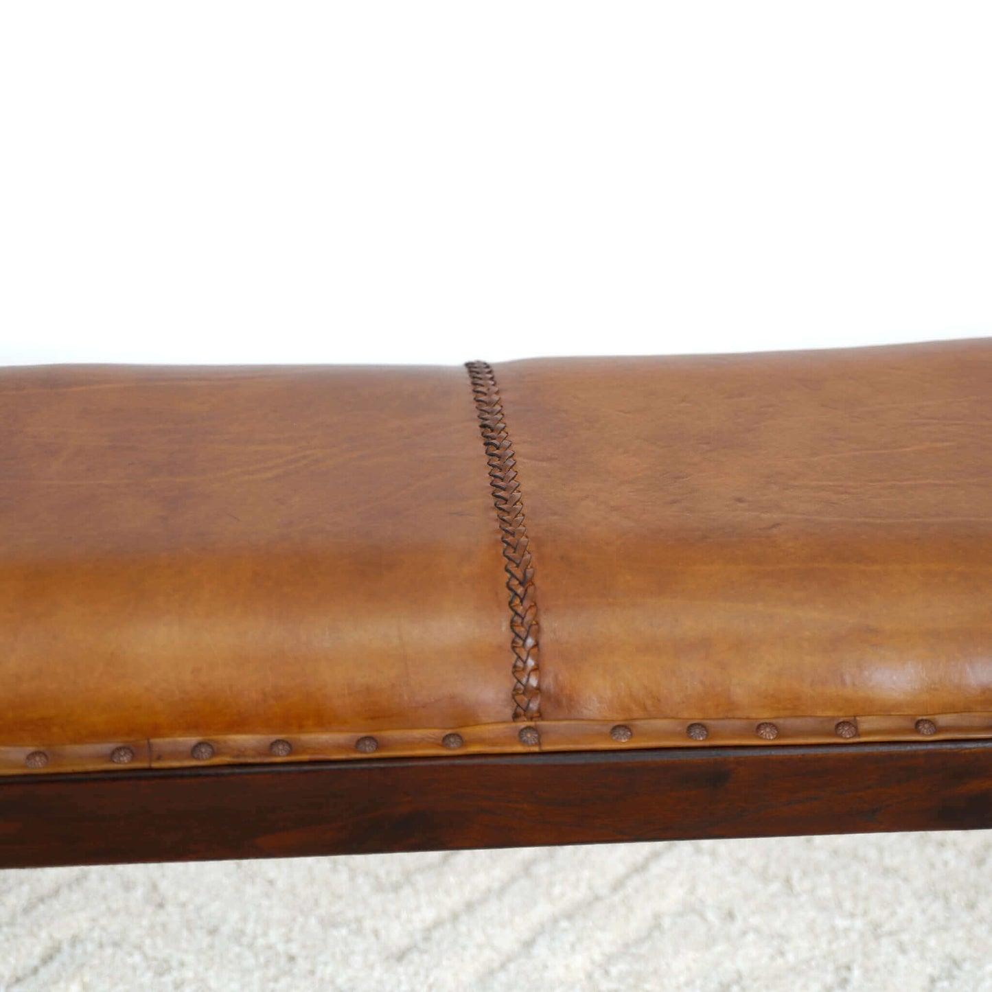 Chad Modern Tan Leather Bench