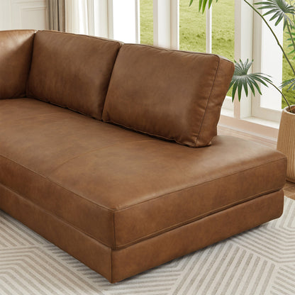 Glander Leather Right Facing Sectional - Cognac